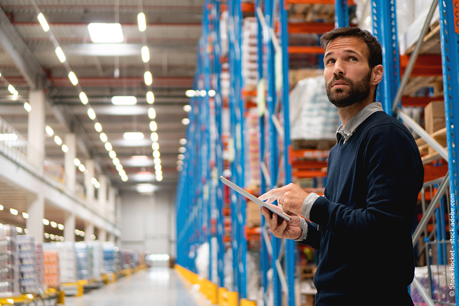 Warehouse employee at work