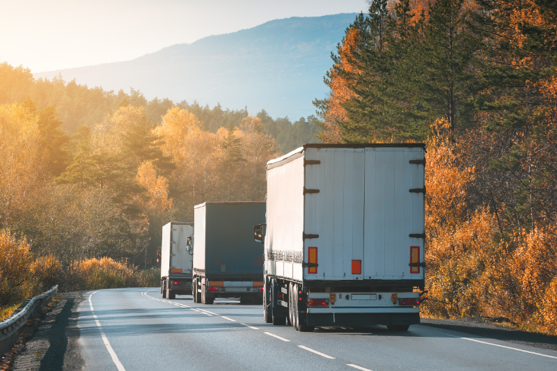 Truck vehicles on the road
