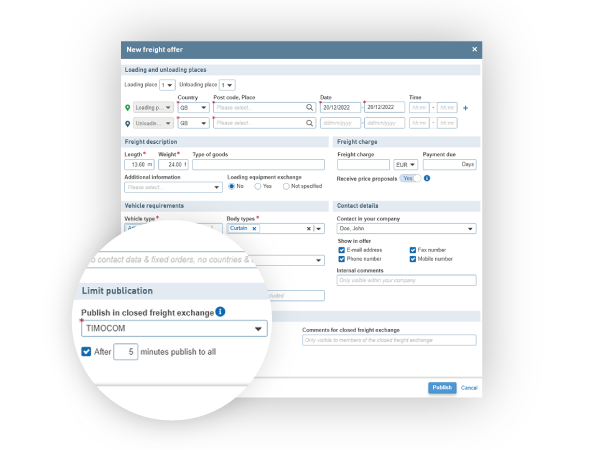 Nabídnout přepravu Nabídnout přepravu